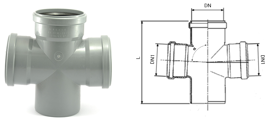 Хрестовина 110/110/110мм, 87.5°, ПП, VALROM